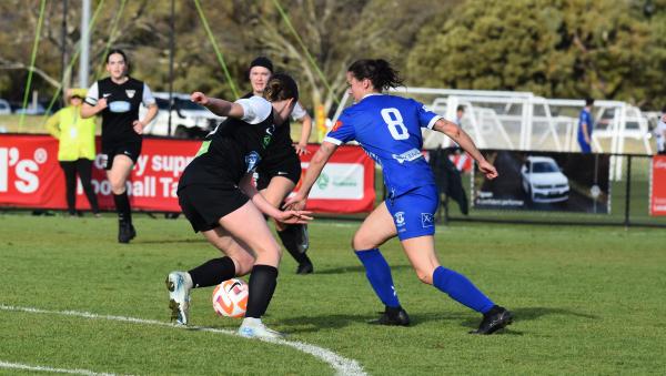 Launceston United goal scorer Dani Gunton in action against Taroona at Birch Avenue in Round 8