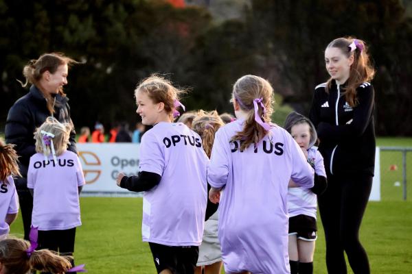 Girls and young female coaches at Launceston City
