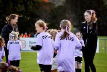 Girls and young female coaches at Launceston City